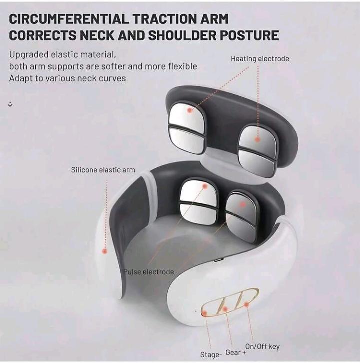 Intelligent Electric Rechargeable Heated Magnetic Pulse Neck Massager