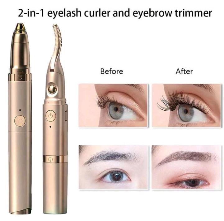2-In-1 Electric Eyelash Curler & Eyebrow Trimmer
