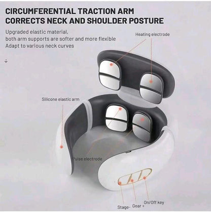 Intelligent Electric Rechargeable Heated Magnetic Pulse Neck Massager