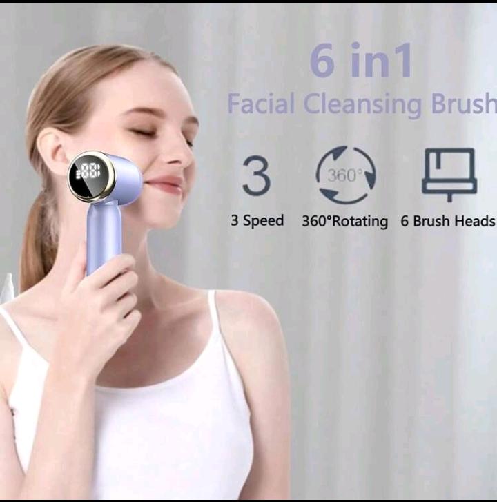 6-In-1 Rechargeable Electric LED Facial Cleansing Brush Set